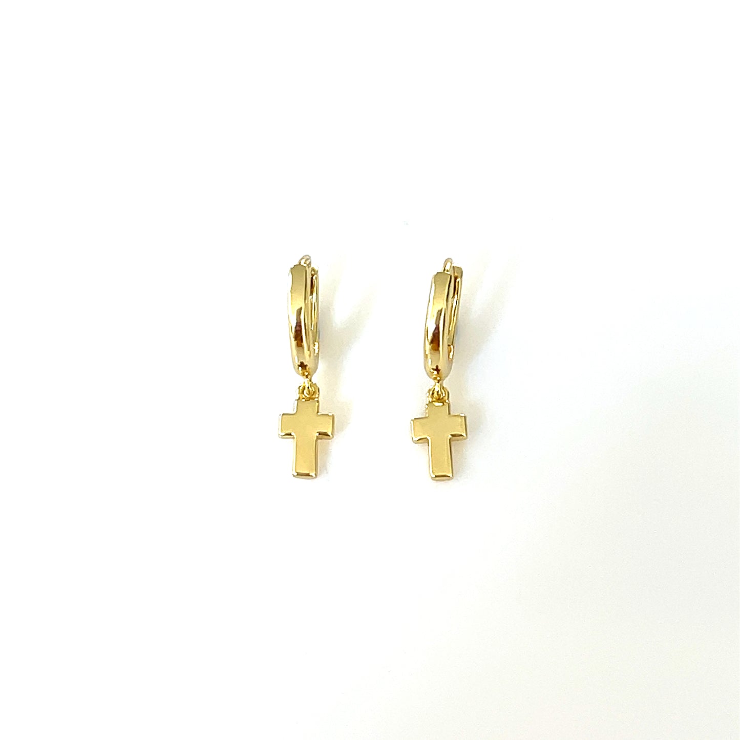 Grace & Glow Polished Cross Hoop Earrings