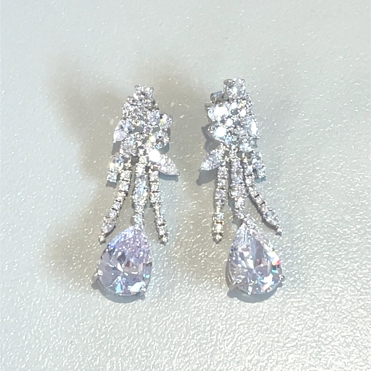 Vow & Radiance Floral Cascade Statement Earrings