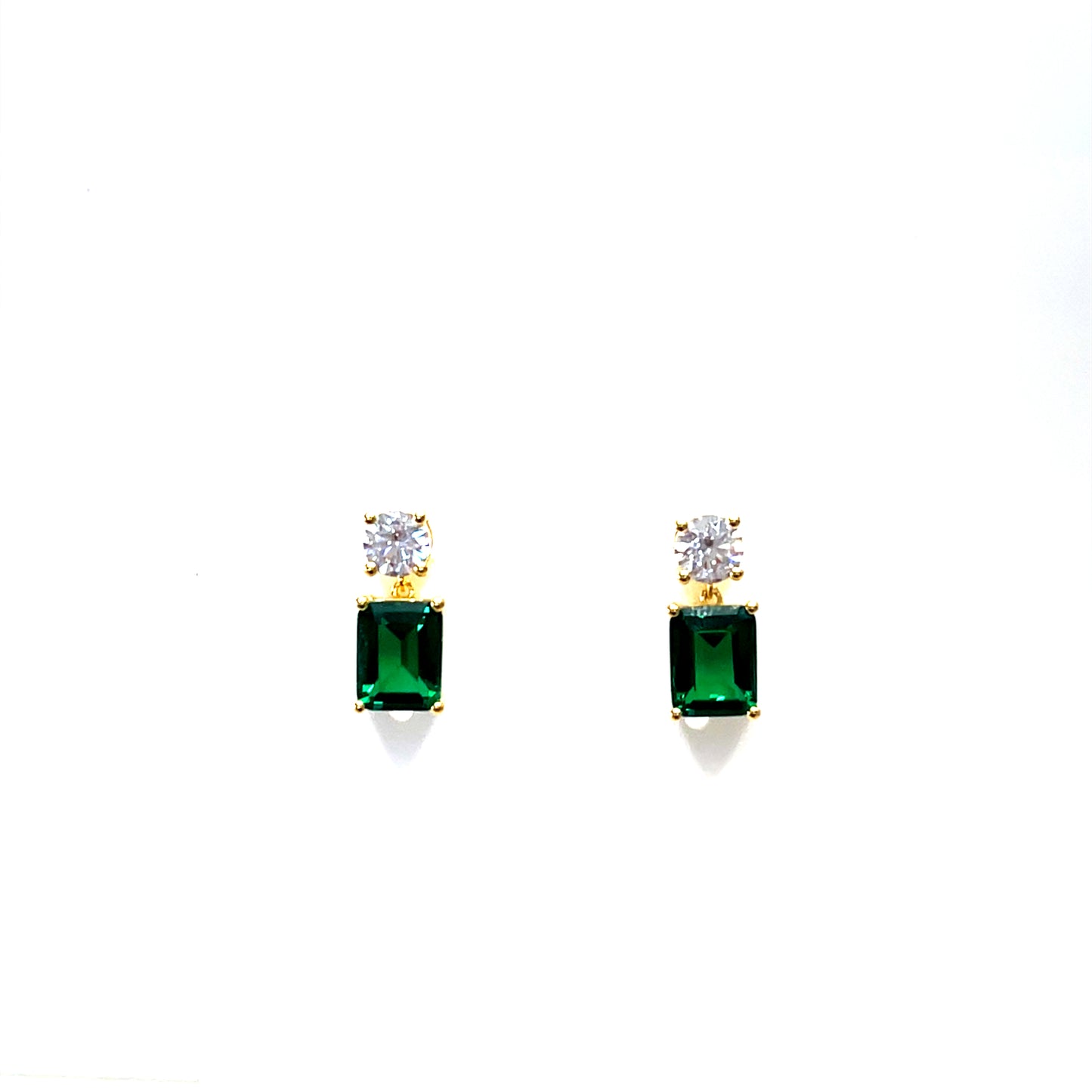 Emerald Elegance Drop Earrings – Sterling Silver