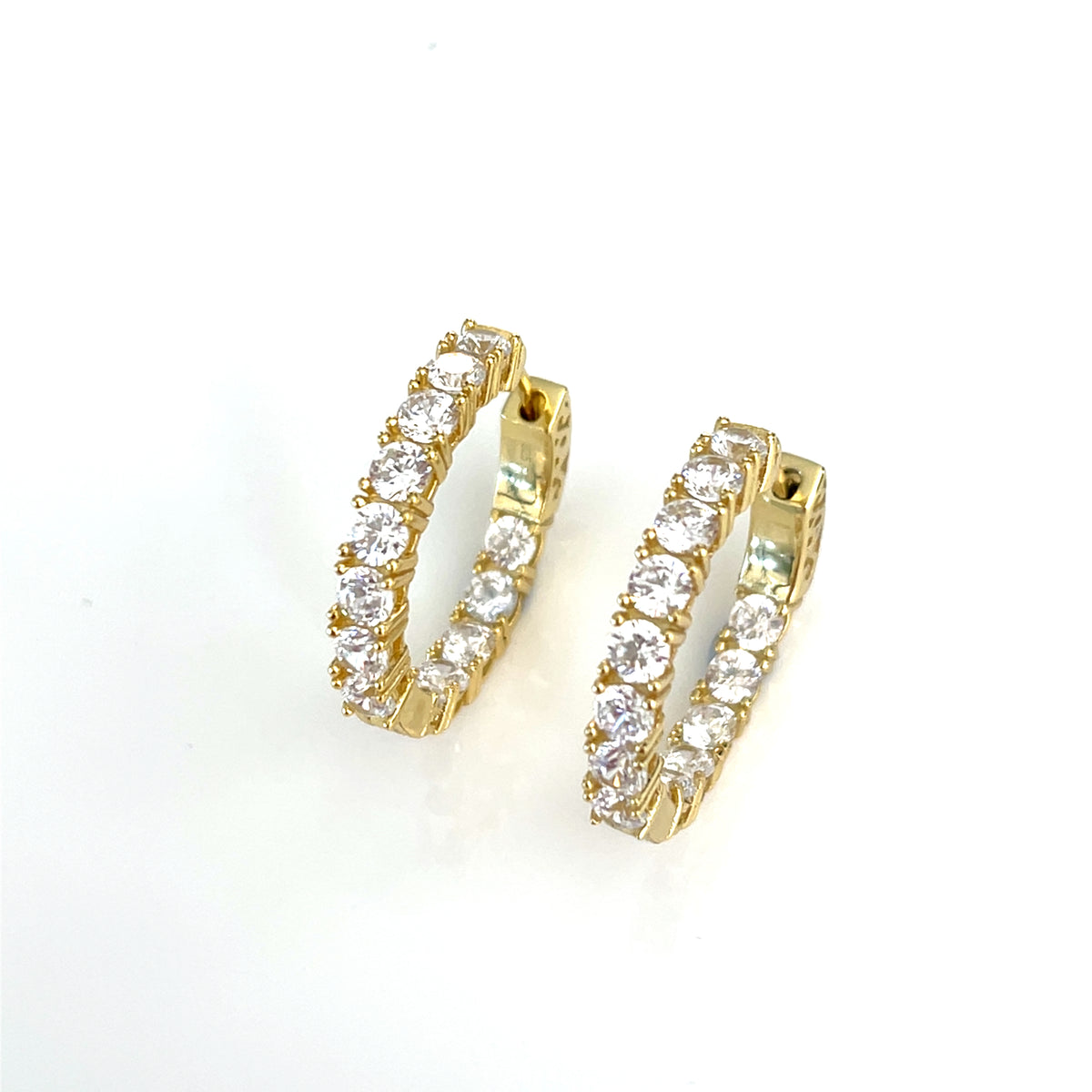 Eternity Radiance Inside-Out CZ Hoop Earrings, 22mm Dia.