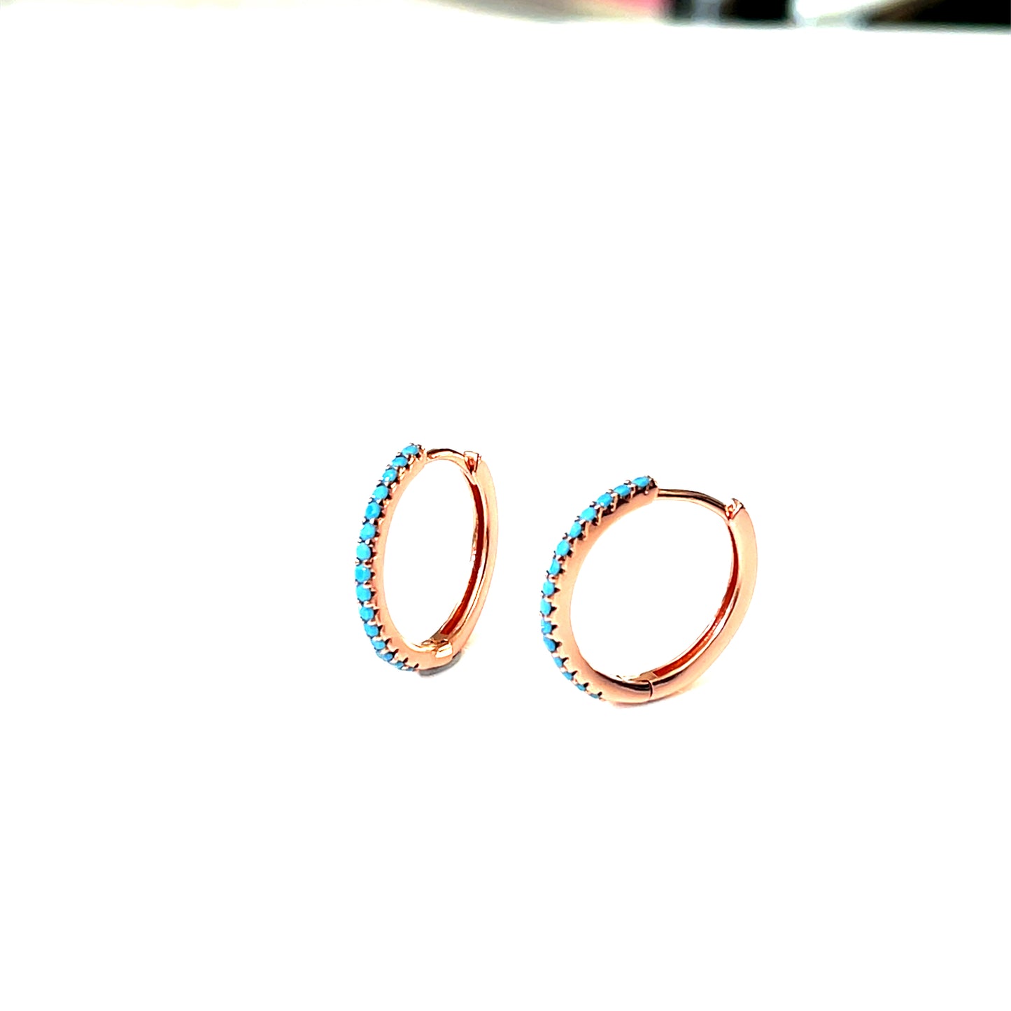 Eternity Radiance Turquoise Hoop Earrings — 18mm