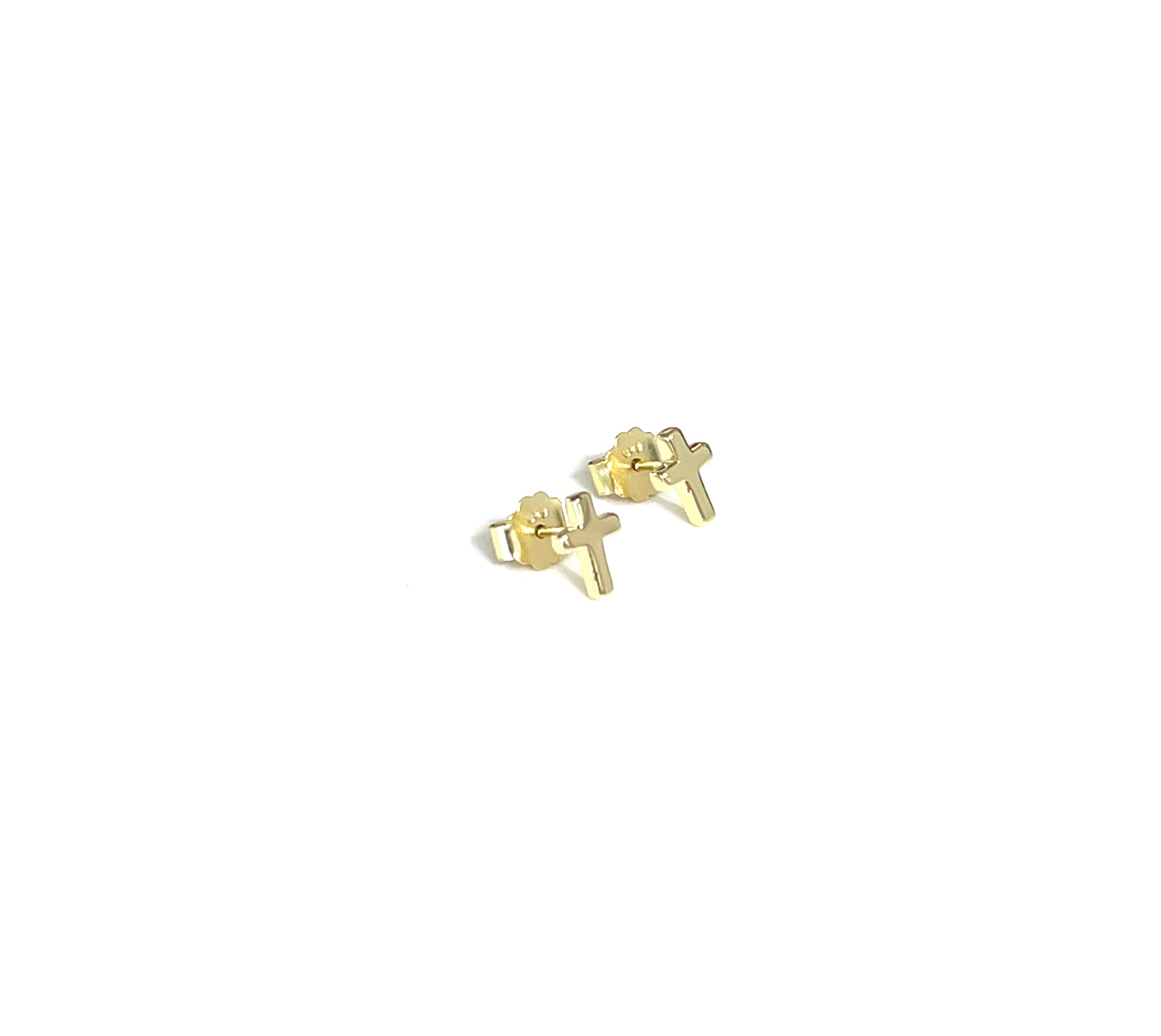 Petite Cross Stud Earrings — Sterling Silver