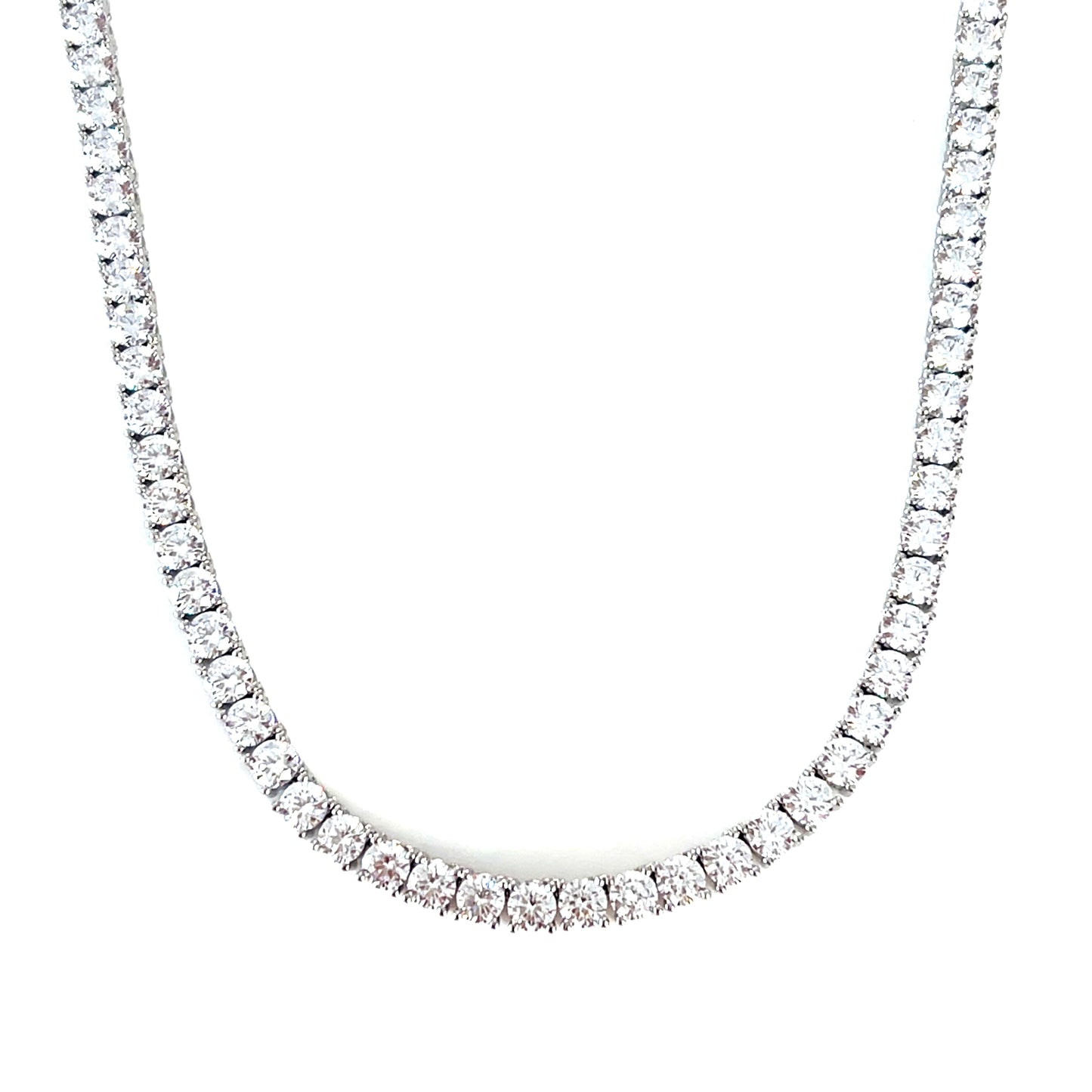 Men’s Sterling Silver 4mm Tennis Necklace 52cm. – Confident Sparkle