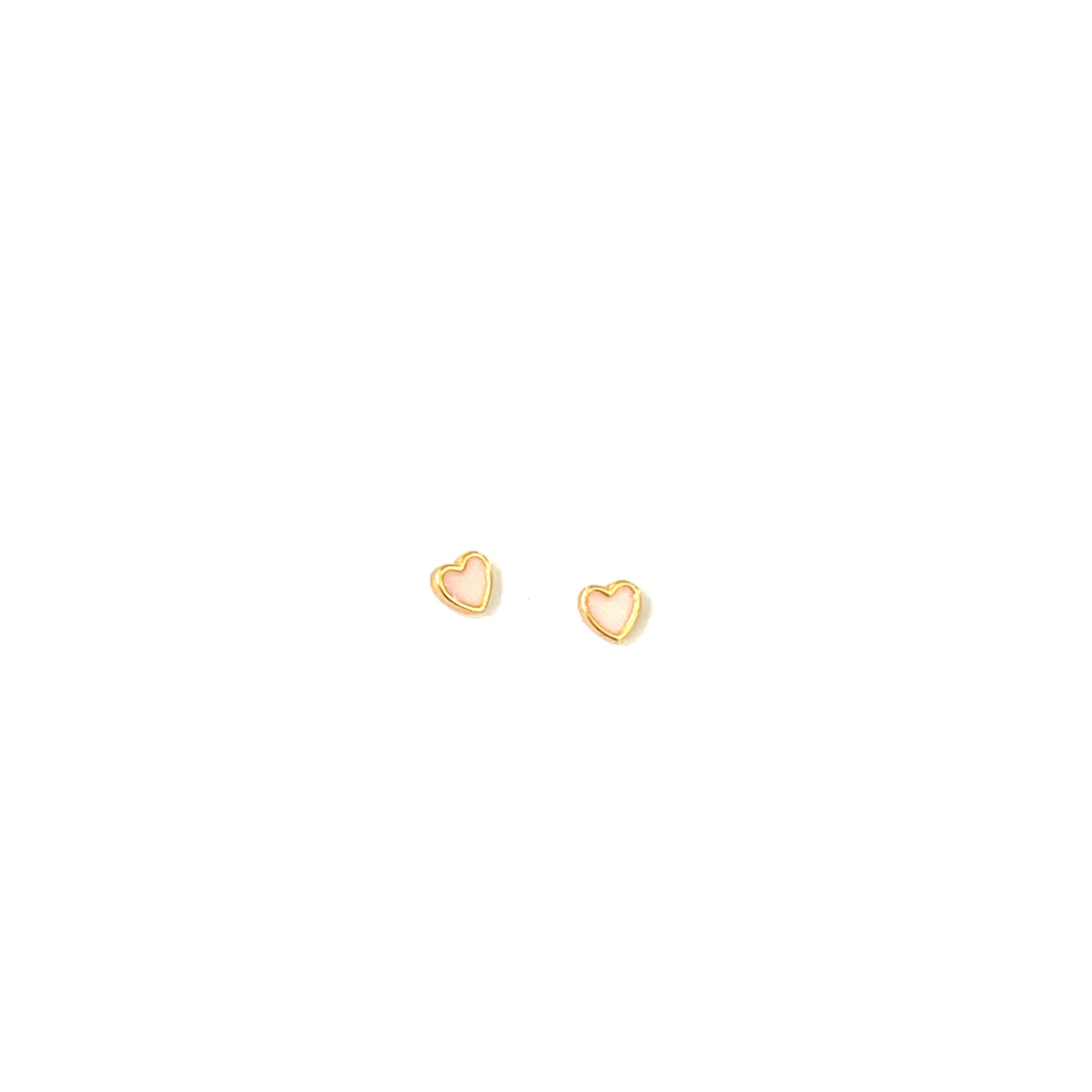 Little Luxe Pink Enamel Heart Studs