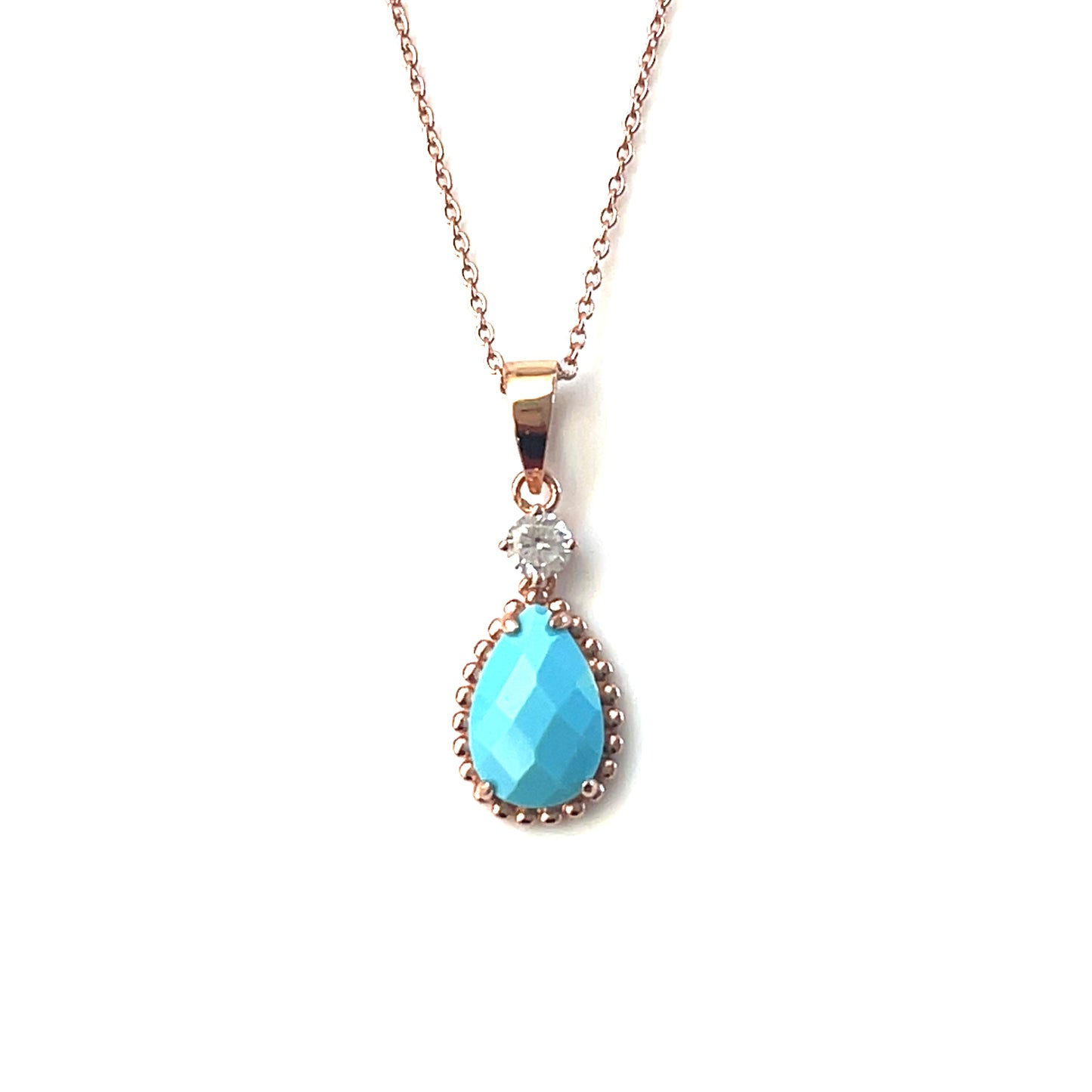 Eternal Glow – Rose‑Cut Nano Turquoise Pendant