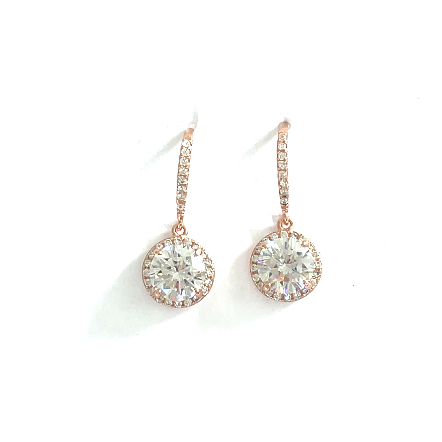 💎 Radiant Halo Hook Earrings – Sterling Silver