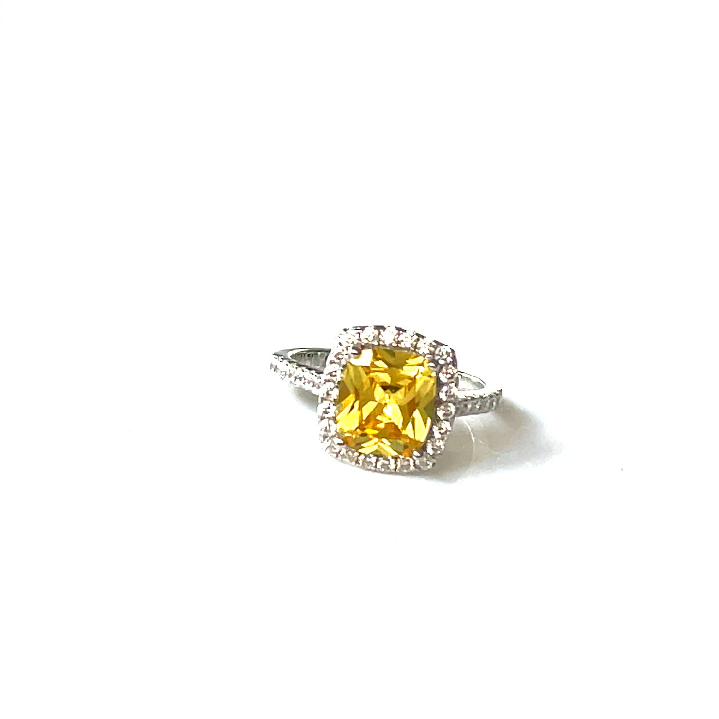 Sunlit Yellow Radiant Halo Ring