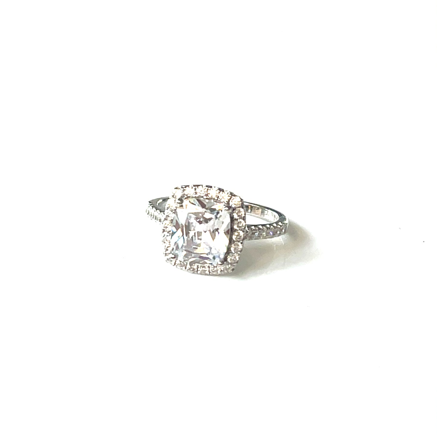 Classic White Radiant Halo Ring
