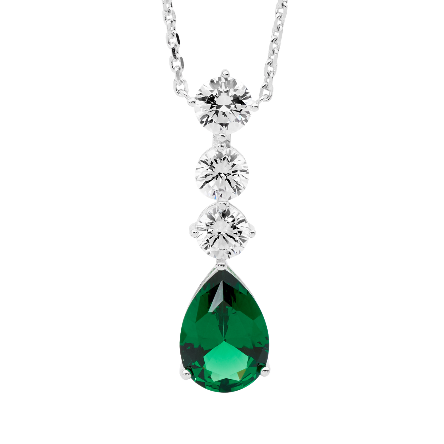 Celestial Grace Teardrop Pendant- Emerald Accent