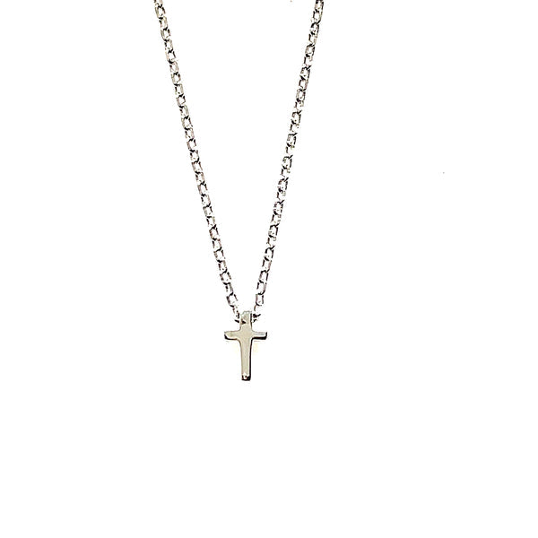 Sterling Silver Tiny & Shiny Cross Necklace