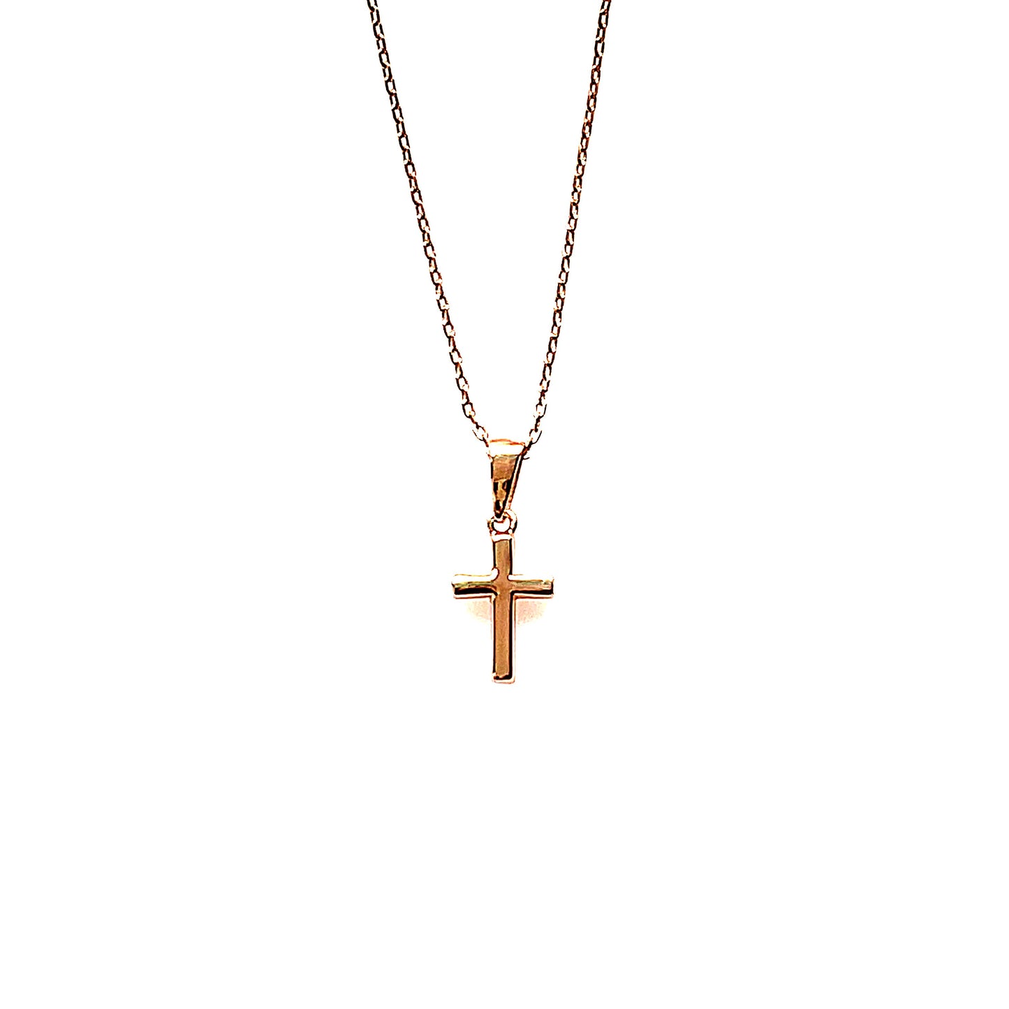 Sterling Silver Shiny Cross Necklace
