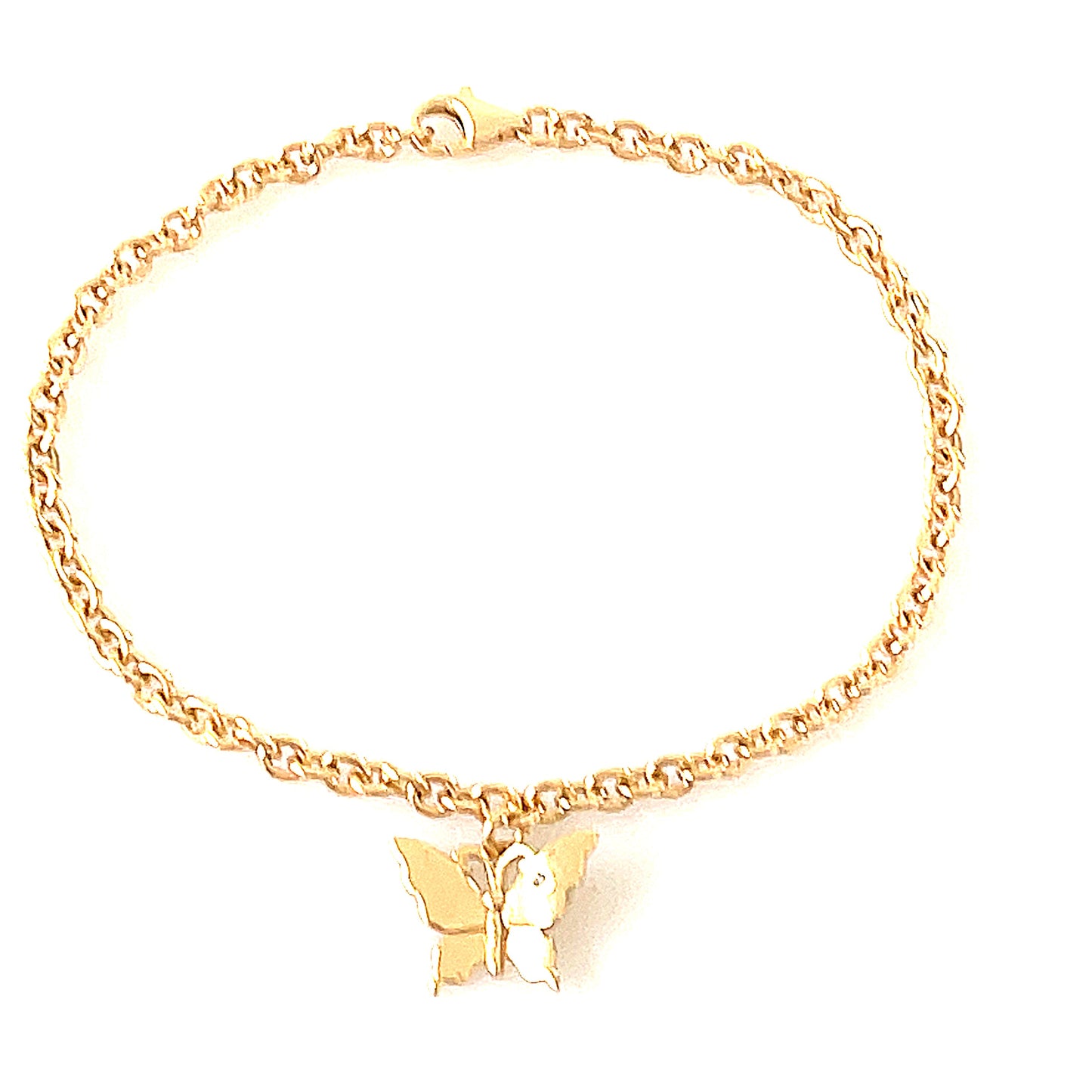 Sterling Silver Butterfly Charm Bracelet