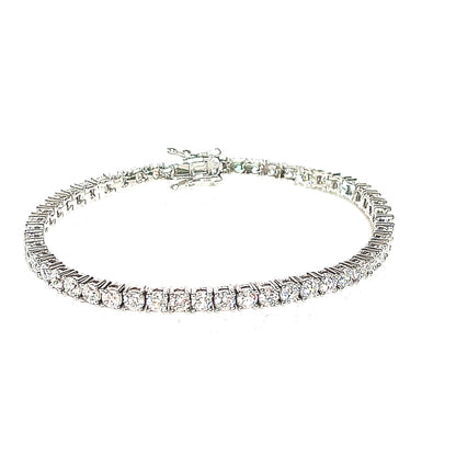 Tennis bracelet, 925 sterling silver, 3 mm. cubic zirconia setting, 17 cm. Length.