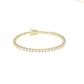 14K. Yellow gold-plated, rhodium plated sterling silver tennis bracelet. Enhancing your look with our luxurious tennis bracelet, exuding sophistication and elegance.