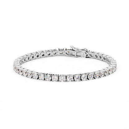 14K. Yellow gold-plated, rhodium plated sterling silver tennis bracelet, indulge in our luxurious yet affordable, exuding sophistication and elegance.