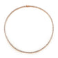 14K. Rose-gold plated; rhodium plated sterling silver tennis necklace. Timeless and sophisticated.