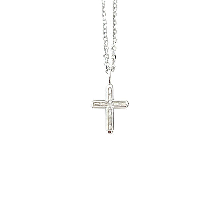 Sacred Beauty- Baguette CZ Cross Necklace