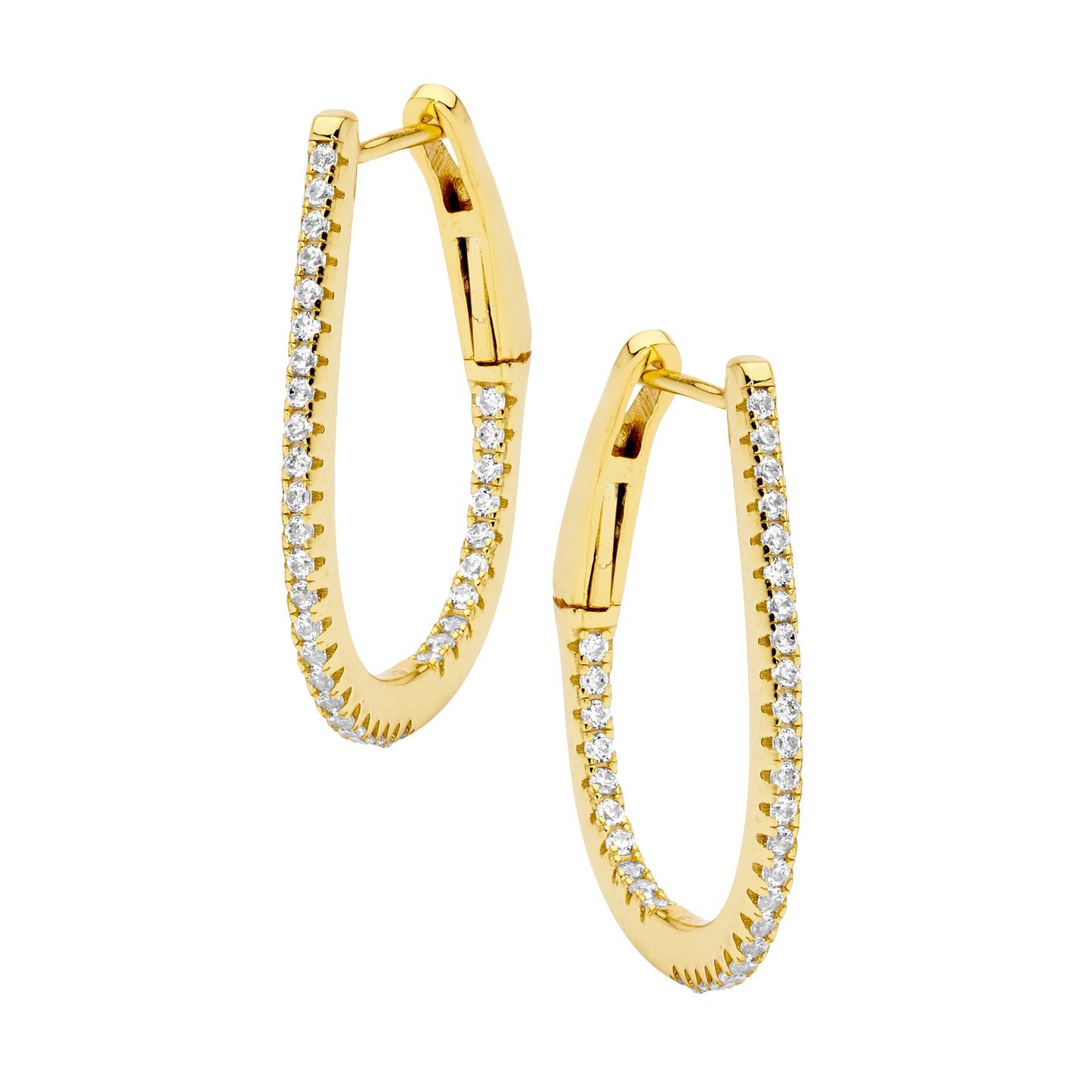 ✨ Classic Hoop Earrings with Pavé Accents
