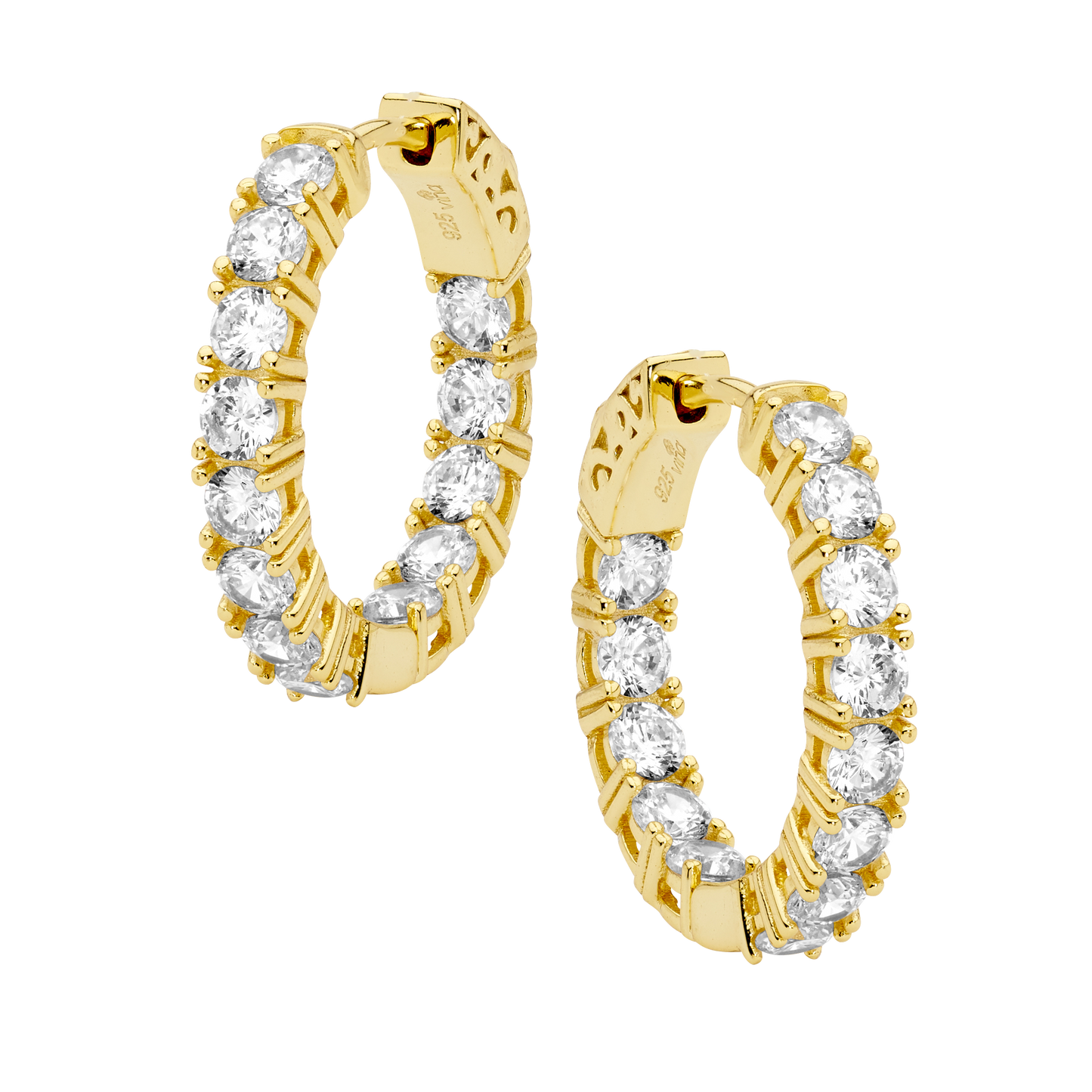 Eternity Radiance Inside-Out CZ Hoop Earrings, 22mm Dia.