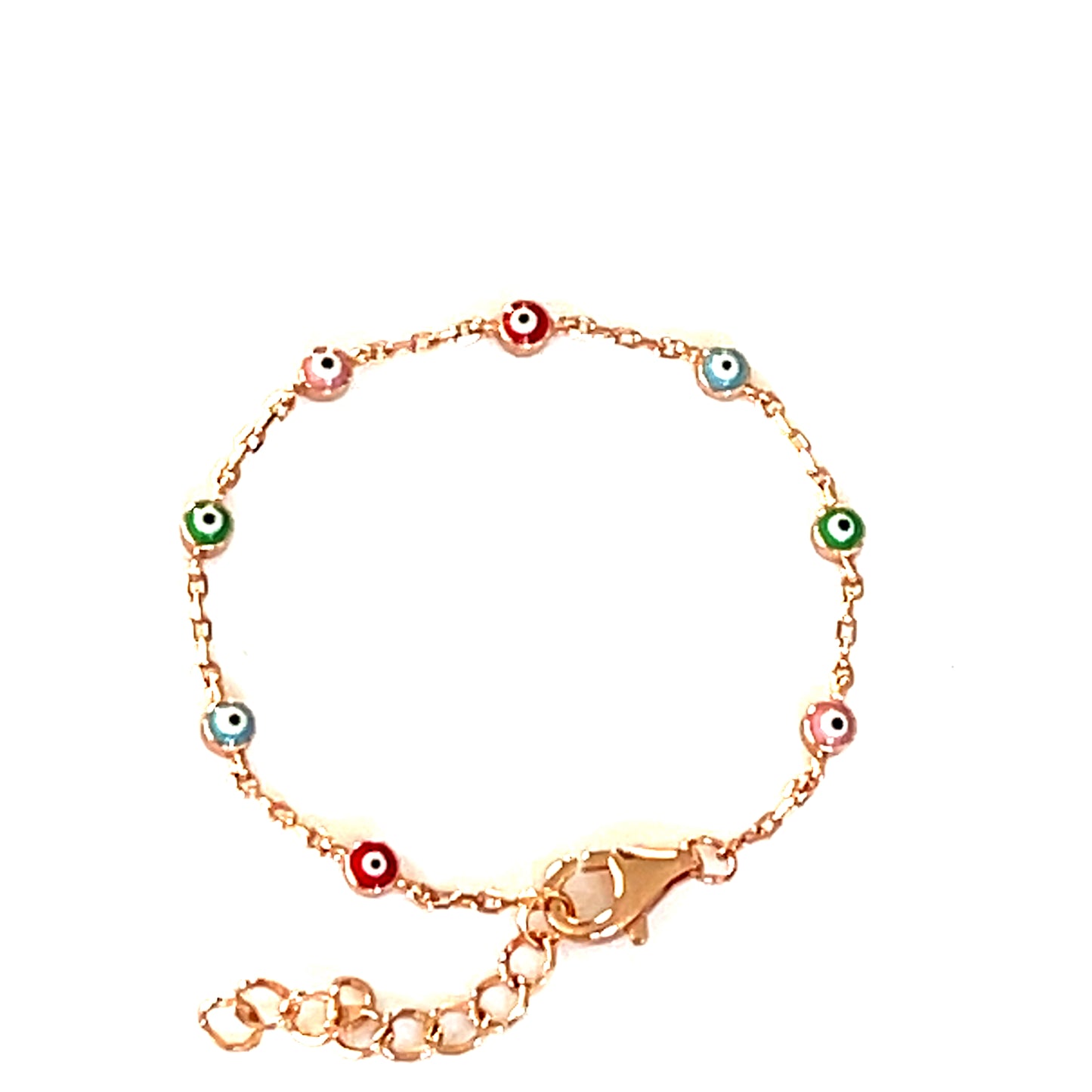 🧿 Kids’ Bright Charm – Rainbow Evil Eye Bracelet