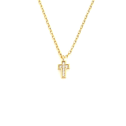 Whisper of Grace-Petite Cross Necklace