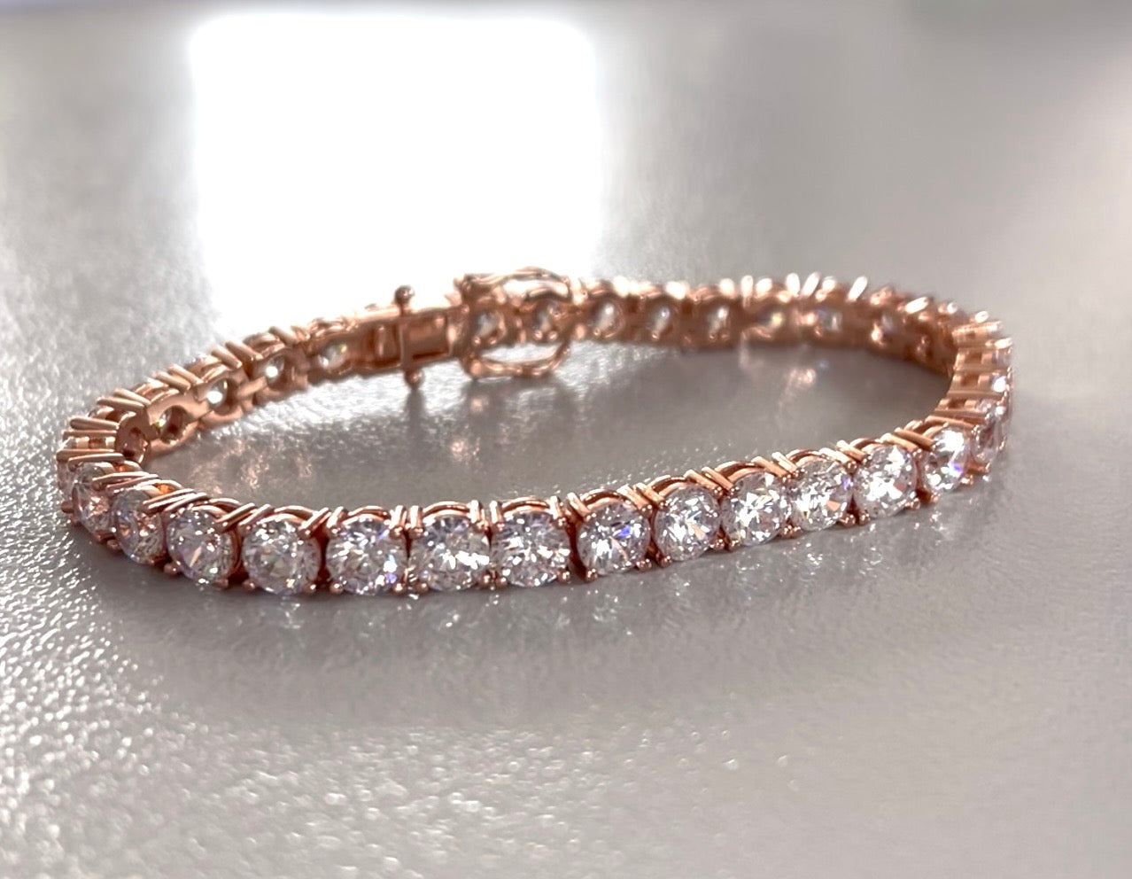 Tennis bracelet, crafted in 925 sterling silver , set with 5mm. cubic zirconia, length 17 cm.