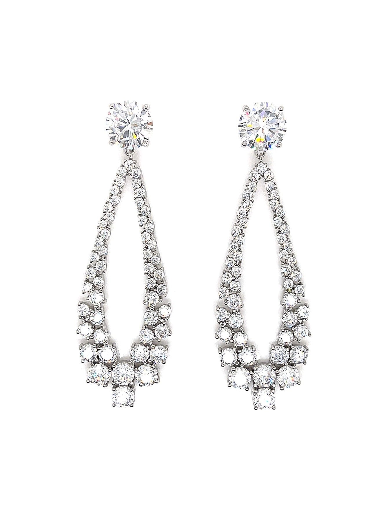 Vow & Radiance Double Row Teardrop Frame Earrings
