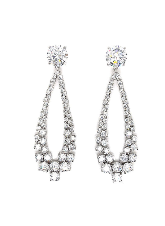 Vow & Radiance Double Row Teardrop Frame Earrings