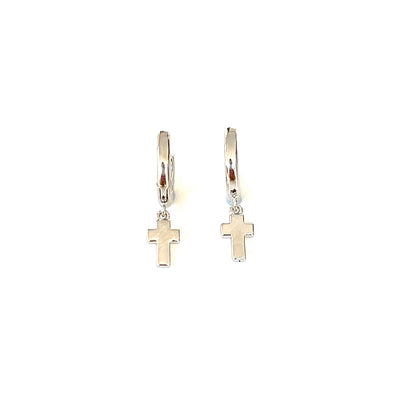 Grace & Glow Polished Cross Hoop Earrings