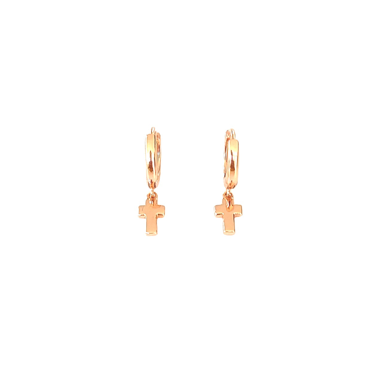 Grace & Glow Polished Cross Hoop Earrings