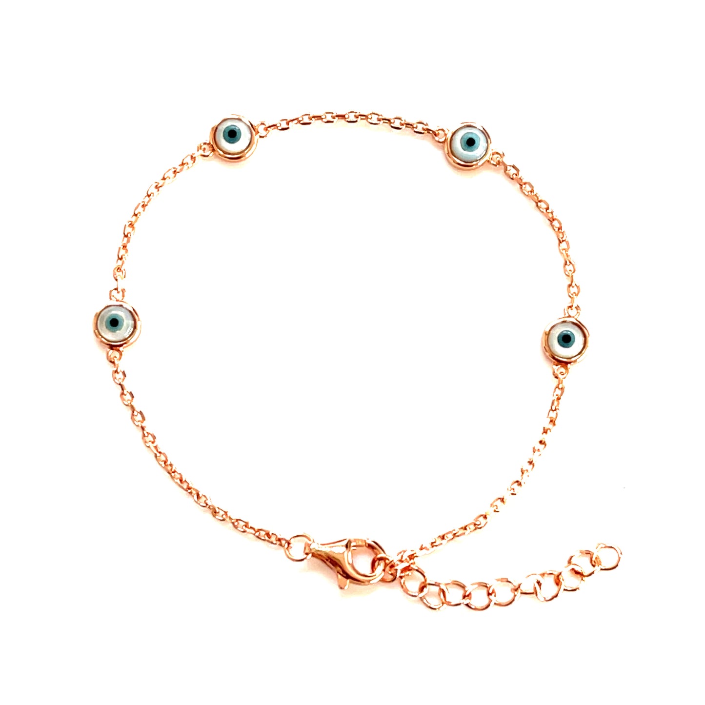 Quad Shell Eye Charm Protection Bracelet : Eye Shell Charm