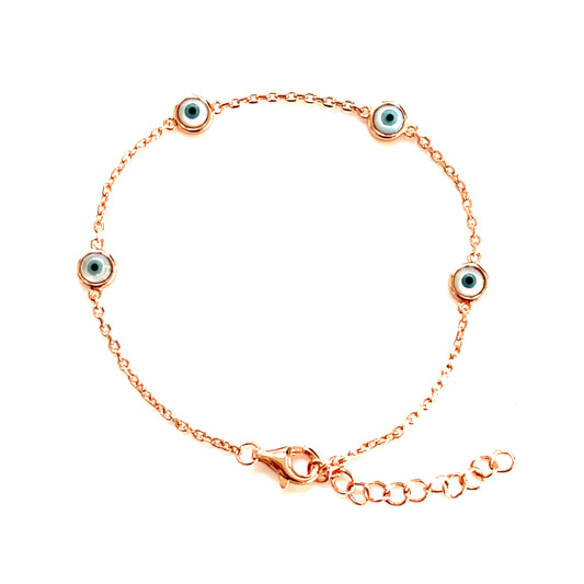 Quad Shell Eye Charm Protection Bracelet : Eye Shell Charm
