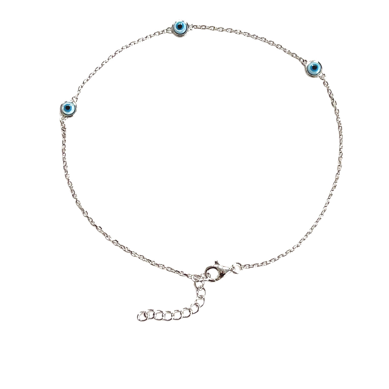 Divine Protection: Triple Shell Eye Charm Anklet
