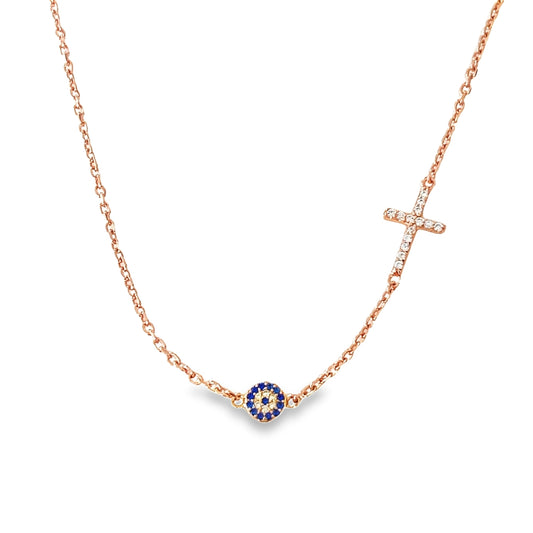 Divine Protection - Mati & Cross Necklace