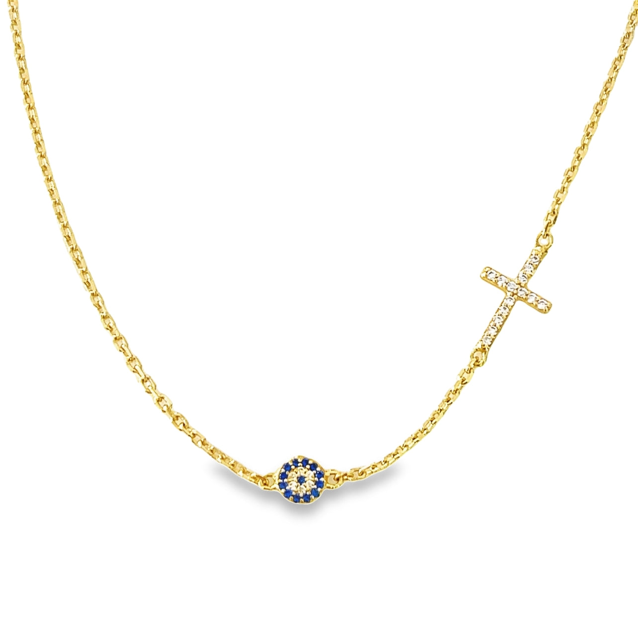 Divine Protection - Mati & Cross Necklace