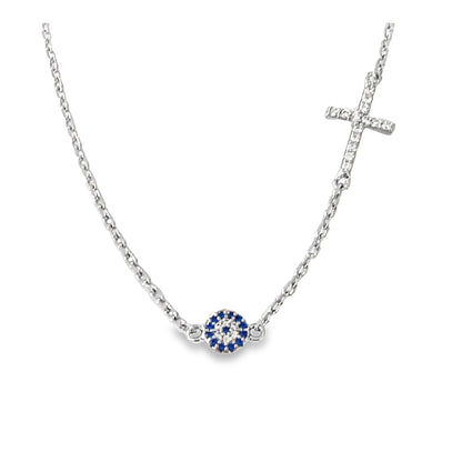 Divine Protection - Mati & Cross Necklace