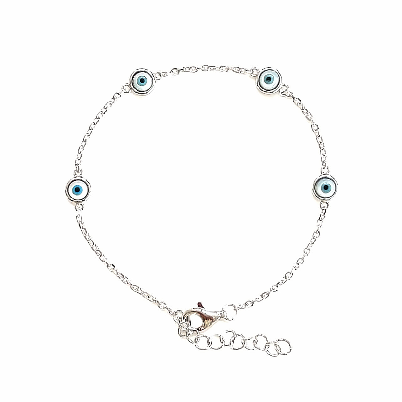 Quad Shell Eye Charm Protection Bracelet : Eye Shell Charm