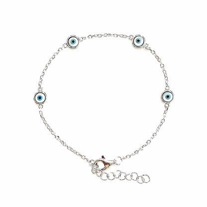 Quad Shell Eye Charm Protection Bracelet : Eye Shell Charm