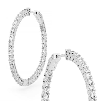 Eternity Radiance Inside-Out CZ Hoop Earrings- 45mm Dia.