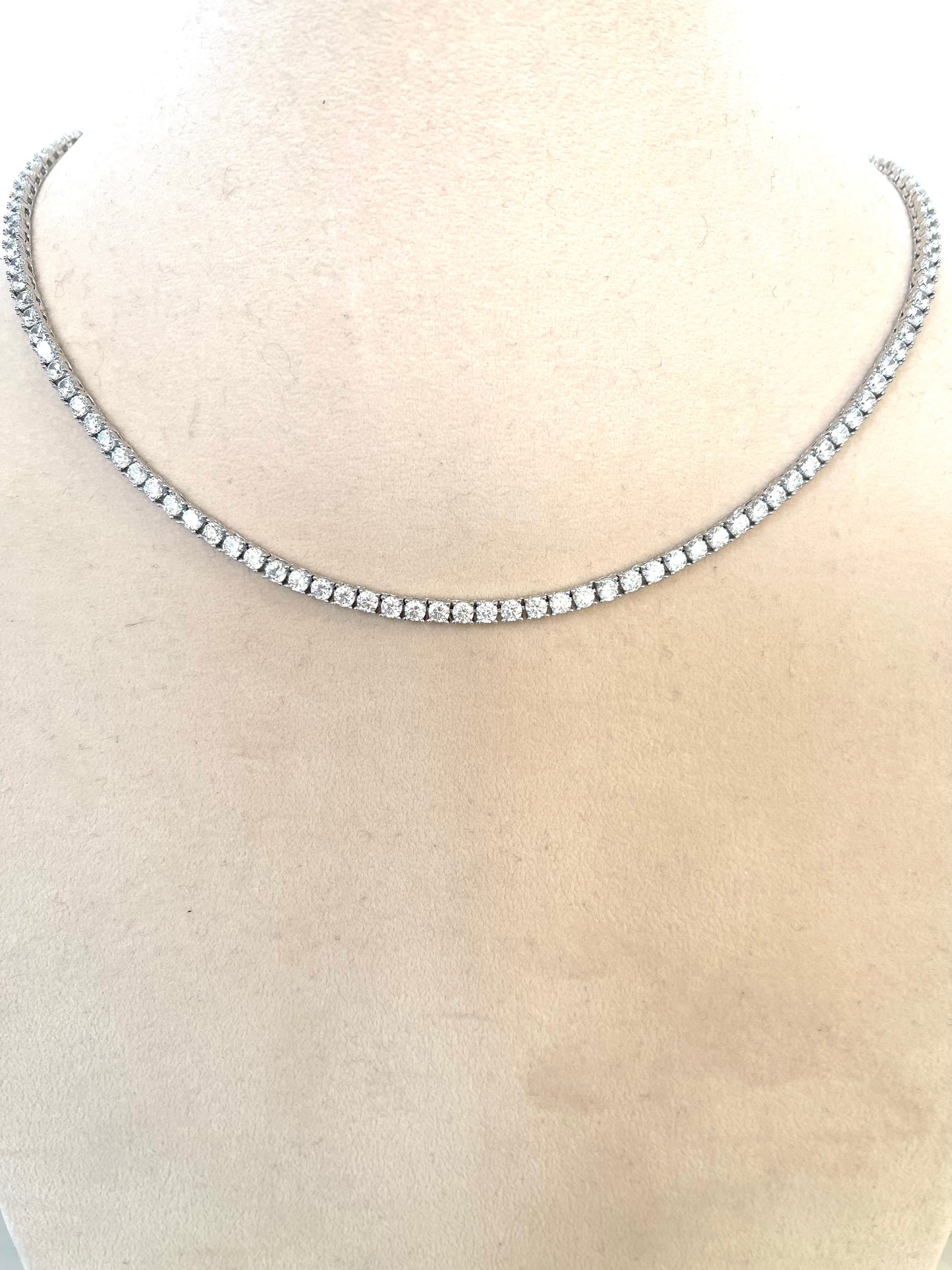 Tennis Necklace, crafted in sterling silver 925 set with 2.5mm cubic zirconia and 40 cm. long