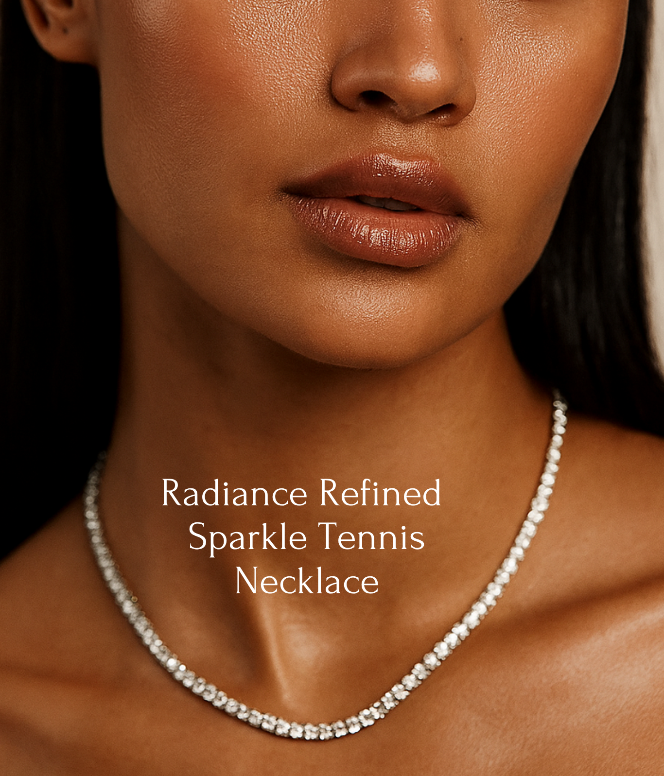 Cubic zirconia Tennis Necklace, crafted in 925 sterling silver with 3mm. stone setting, length 43 cm.