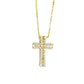 Mixed Cut Cubic Zirconia Cross Pendant