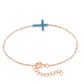 Paved-Set Blue Turquoise Cross Bracelet