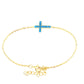 Paved-Set Blue Turquoise Cross Bracelet