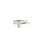 Paved-Set Fine Stone Cross Ring