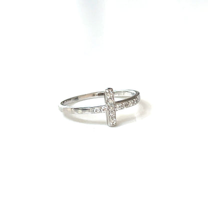Paved-Set Stones Cross Ring
