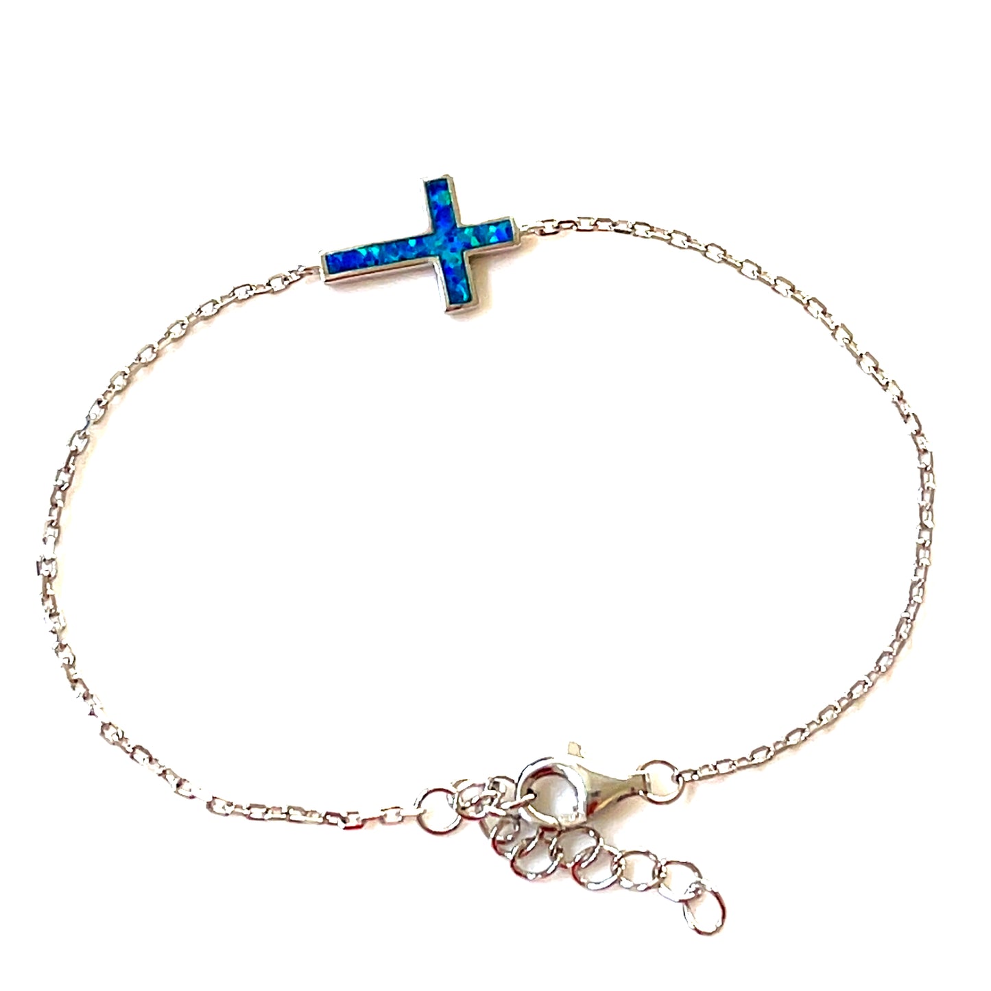 Blue-Opalite Cross Bracelet