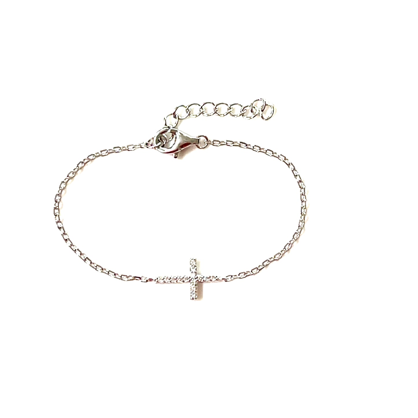 Kids Cross Bracelet-Sparkle Paved-Set Cubic Zirconia