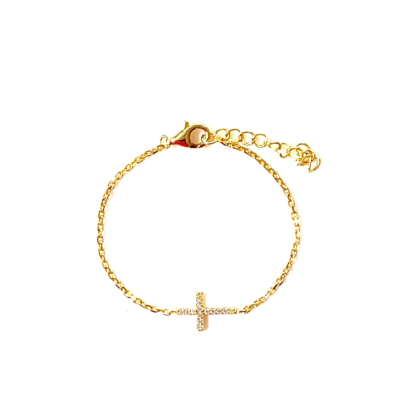 Kids Cross Bracelet-Sparkle Paved-Set Cubic Zirconia