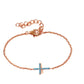 Kids' Cross Bracelet with Blue Turquoise Paved-Set
